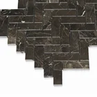 Flooring Marble Decorated Competitive High Quality Bathroom Kitchen Wall Floor Stone Decoration 1 X 3'' Herringbone China Dark Emperador Marble Mosaic