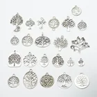 Simple Silver Pendant Silver Pendant Simple Design Silver Mixed Multi Round Tree Of Life Pendant Necklace
