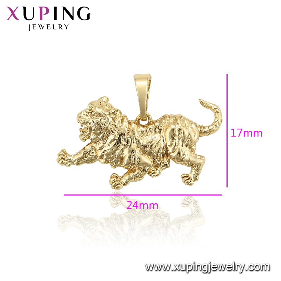 34289 xuping fashion jewelry party Chinese zodiac tiger 14K gold punk women's pendants for necklace