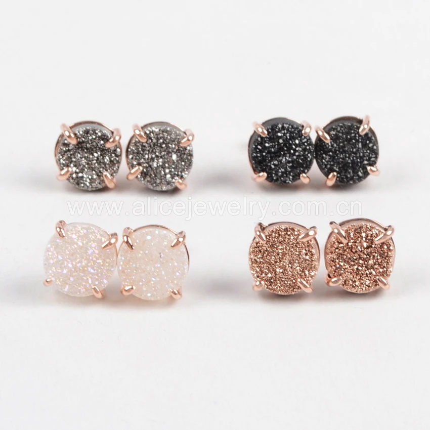 druzy stud earrings wholesale