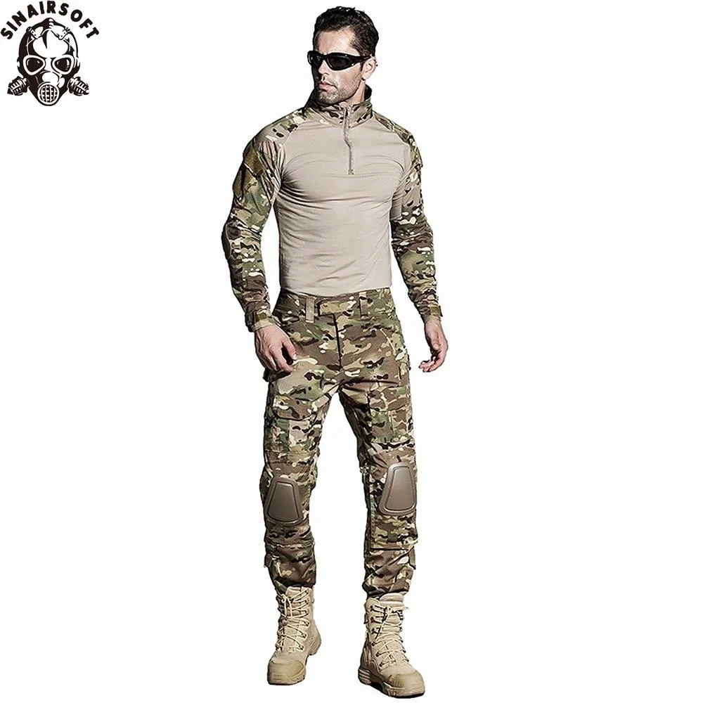 Military Tactical Clothing Army Combat Apparel Camouflage Uniform Knee Elbow Pad 
