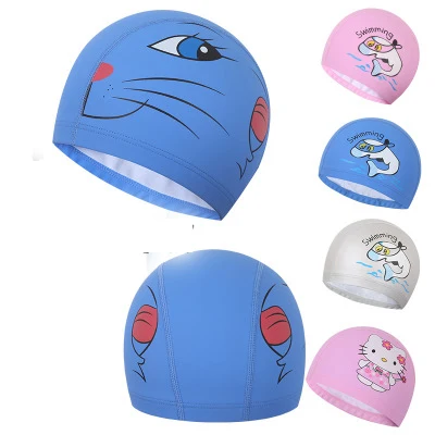 Details about   Hypoallergenic Waterproof PU Swimming Cap for Girls Boys Kids Long & Short Hair 