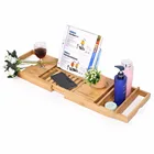 Bath Bamboo Bath Tray Design Wood Luxury Bathtub Caddy Bamboo Bath Tub Tray With Extending Sides Shower Organizer