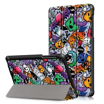 Wholesale 3 folding with stand cases tablet case for Samsung Galaxy Tab A 8.0 SM-P200 P205 with S pen leather cover