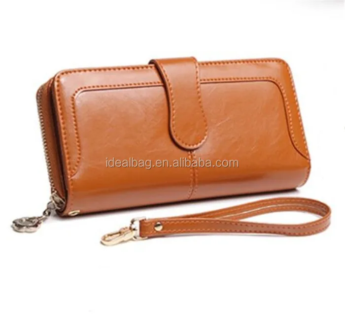 TrifyCore Portefeuille femme mode Long Clutcheaf Zipper Boucle Wallet Card Porte-sac à main dembrayage Noir 1pc 