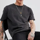 Blank Black Tshirt China Supplier Custom Color Men Washed Black Boxy T Shirt