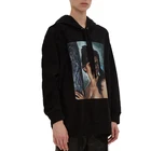 Hoodie Man Hoodie Printing High Quality Front Chest Print Drop Shoulder Hoodie Black Pullover Hoodie For Man
