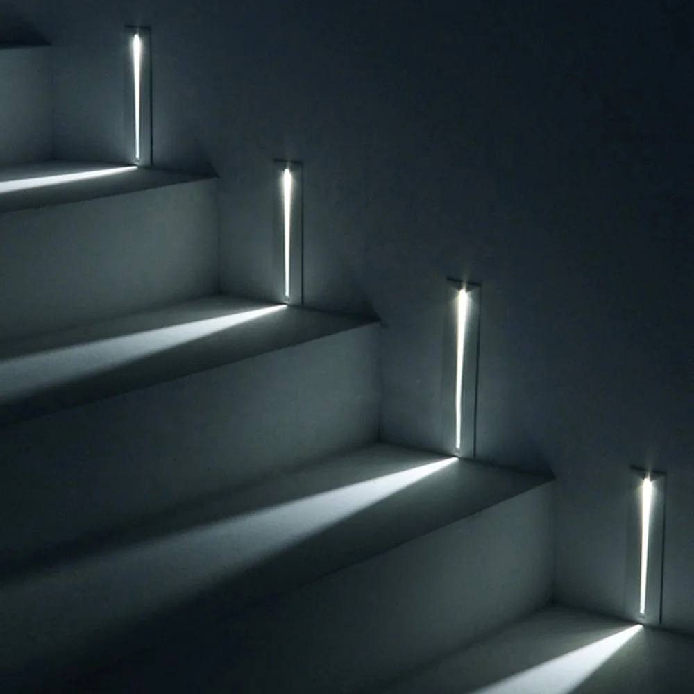 1w/3w LED Indoor White Square Walkway Step Stair Wall Corner Lamp 85-265V 