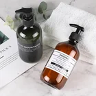 Plastic Bottle Hair Plastic Bottle For Shampoo 300ml 500ml Empty Boston Round Cosmetic Pet Amber Cylinder Shampoo Plastic Bottle For Hair Oil
