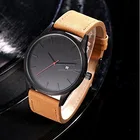 Custom Oem Men's Business Wrist Watch Brown Leather Strap Guangzhou Watches