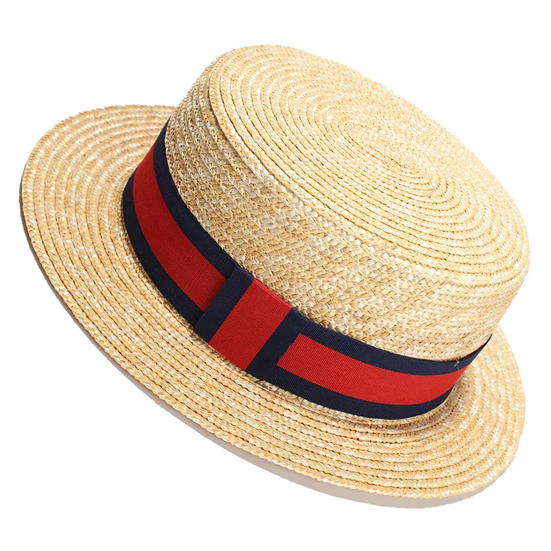 Custom Straw Boater Hat Sailor Boater 