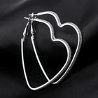 Gold Hoop Earrings 6cm New Design Gold Silver Tone Spring Loaded Hoop Earrings Cheap Wholesale Bulk Heart Shape Alloy Hoop Earrings