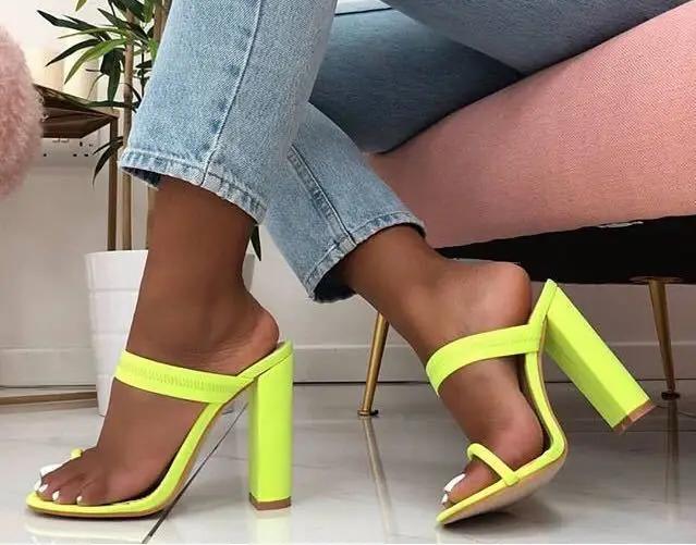 luminous yellow heels