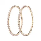 Hoop Earring Hoops 2020 New Trendy Rihanna Style Big Large Gold Plated Crystal Diamond Hoop Earrings