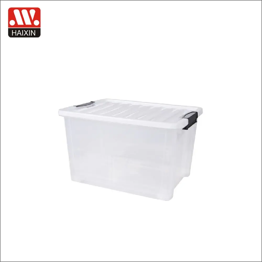 Factory direct price 21L box transparent container home organizing storage bins plastic with lid for clothes