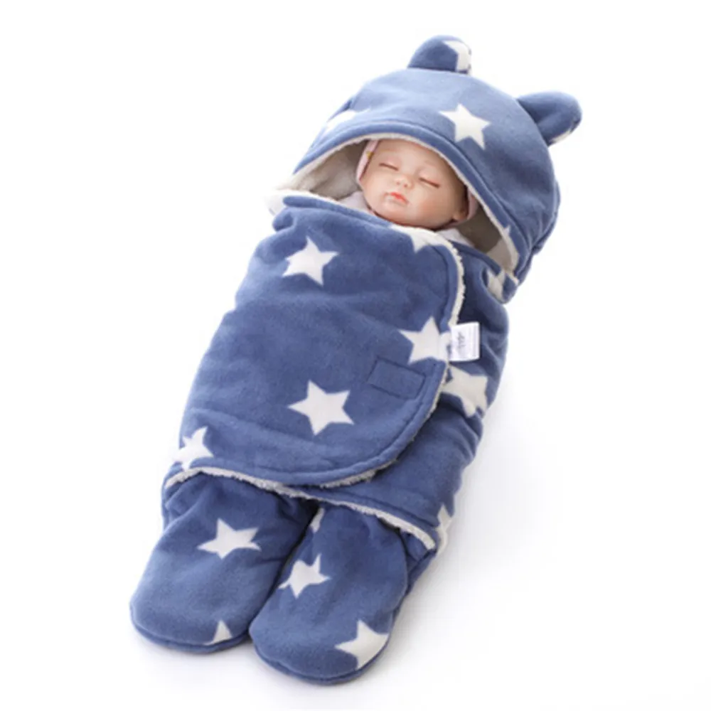 QinMM Saco de Dormir para Recién Nacido Bebé Niño Niña Invierno Estrella de mar Manta Swaddle