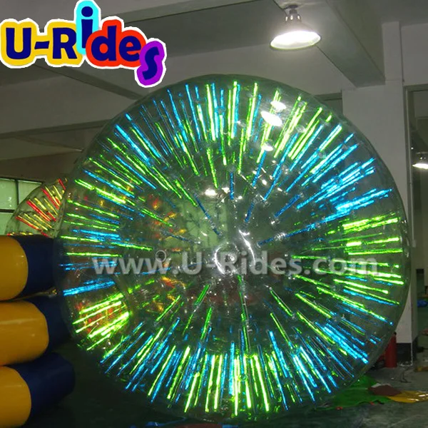 Factory Prices Pvc Large Green Neon Light Inflatable Zorb Ball Rolling