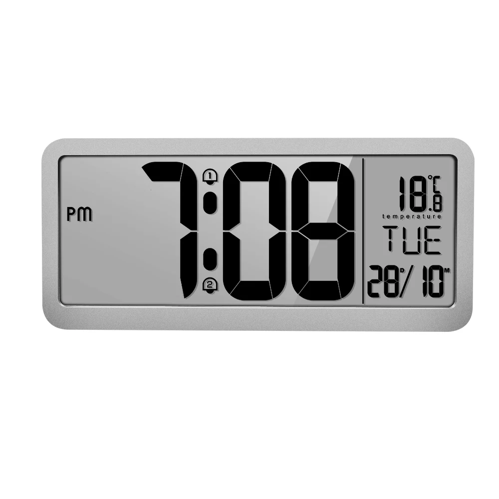 Black Digital LCD Table Car Dashboard Time Calendar Clock  Digital GA 