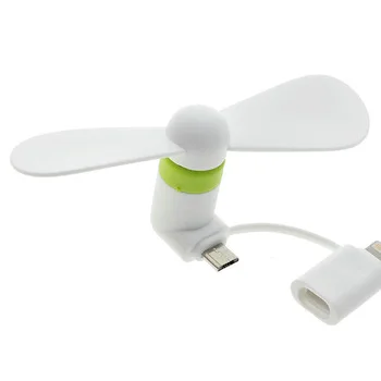 Portable Mini Micro Fans 2 in 1 Combo Cell Phone Mobile USB For Android iPhone 