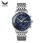 Watch Watches Men Chronograph Chronograph Watch Left 3 Eye Double Curved Dome Glass Men Stainless Steel Watch