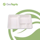 Compartment Tray 4 Compartment Compostable Lunch Tray Eco-friendly Sugarcane Tray School Tray