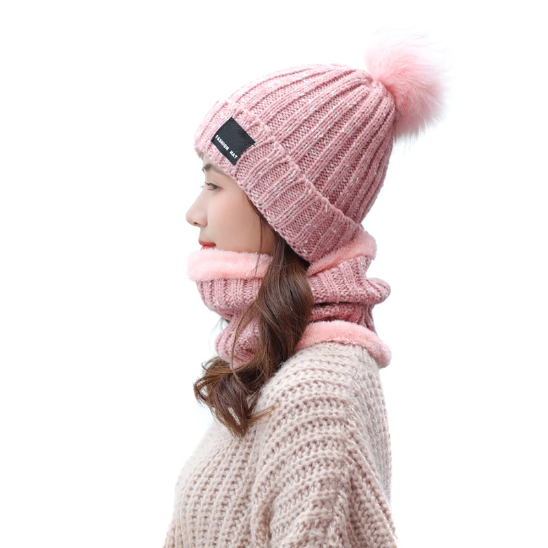 Adults Warm Hand Knit Soft Touch Acrylic Oversized Bobble Pom Pom Ski Hat Beanie