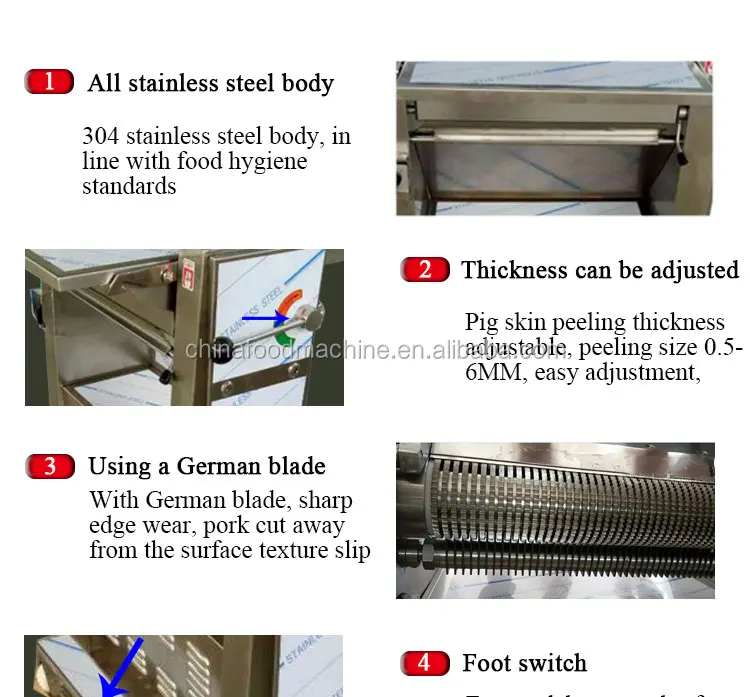 Automatic Electric Removed Removing Peel Meat Pork Skin Pig Cutting Machine for Restaurant Pork Skinner factory