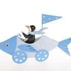Nautical Sea Metal Decoration Nautical Seaside Beach Decorative Sea Ocean Metal Fish Penguin House Decor