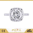Jewelry Sterling Silver Silversilver POYA Jewelry 5 Carat CZ Sterling Silver Halo Engagement Ring