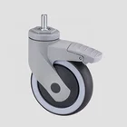 Roller Caster 5 Inch Threaded Stem Swivel Hospital Bed TPR Medical Roller Ball Caster