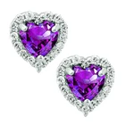 Diamond Earrings Heart Cut Fancy Coloured Diamond Crafted From 925 Sterling Silver Earrings 3 Pieces Jewelry Set