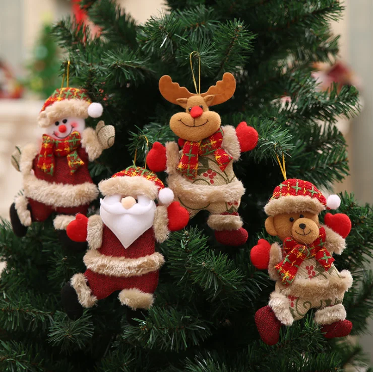 Bweele Ciondolo Bambola di Natale Ciondolo in Stoffa Danzante Bambola Pupazzo di Neve Peluche Regalo Buon Natale Ciondolo Ornamenti Albero di Natale per Albero di Natale 