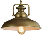 Industrial Loft Brushed Antique Bronze Metal Pendant Light