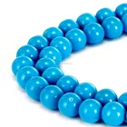 Turquoise Beads Turquoise Beads Hot Selling Round Sky Blue Turquoise Gemstone Loose Beads Turquoise