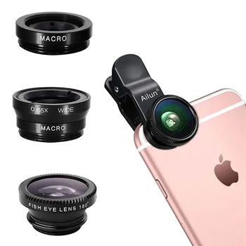 Free Samples Universal 3 in 1 Clip on Fish Eye Macro Wide Angle Mobile Phone Lens Lenses