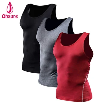 Custom Men's Cool Sport Compression Under Base Layer Athletic Muscle recerback Tank Top