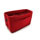 Handbag Bag In Red Color Multi Pocket Felt Handbag Organizer Insert Bag In Bag