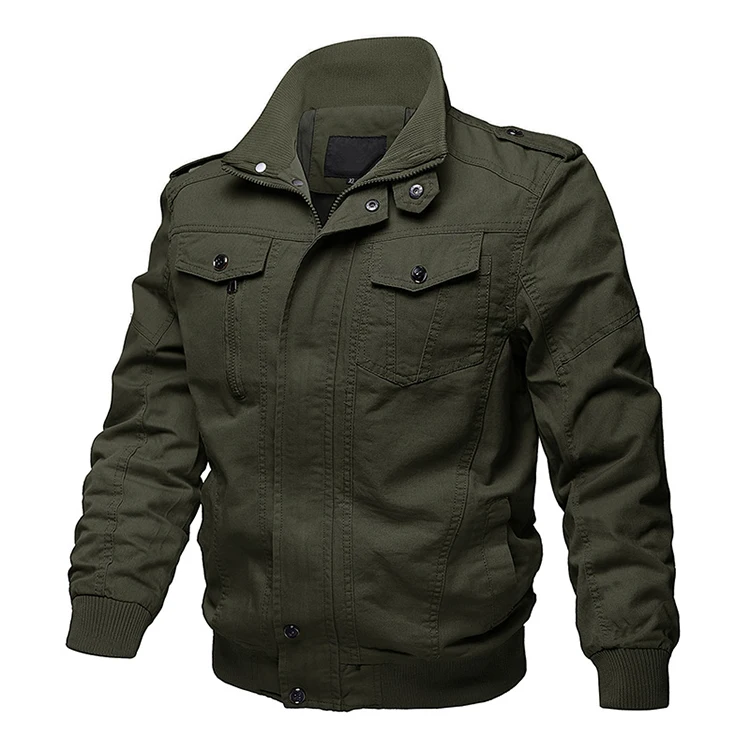 Outdoor Climbing Workwear Washed Cotton Bomber Jacket,Safari Jackets Custom,Men's Outerwear Coats