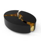 Tables Wood Table Round Luxury Modern Style Wood Gold Leaf Round Furniture Coffee Tables Side Tables For Living Room