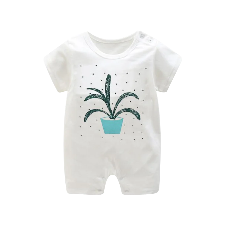 manufacturer 2022 OEM High Quality Summer Short Sleeve Baby Romper Unisex Organic Cotton Baby Bodysuit