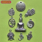 Silver Buddha Buddha Pendant Antique Silver Inspirational Jewelry Yoga Pendant Buddha Charms #D221