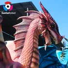 Buy Animatronics Large Artificial Silicone Animatronic Flying Dragon In Red