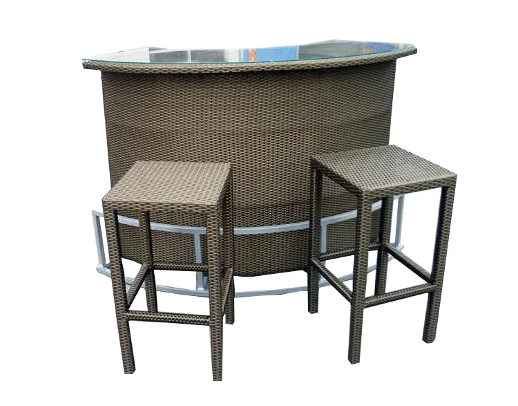 rattan patio bar