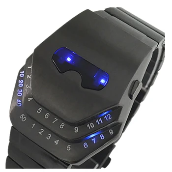 Glasses Snake Head Designer Steel Strap Hot Sale RED/BLUE LED Relojs Fashion Men's Military Watches