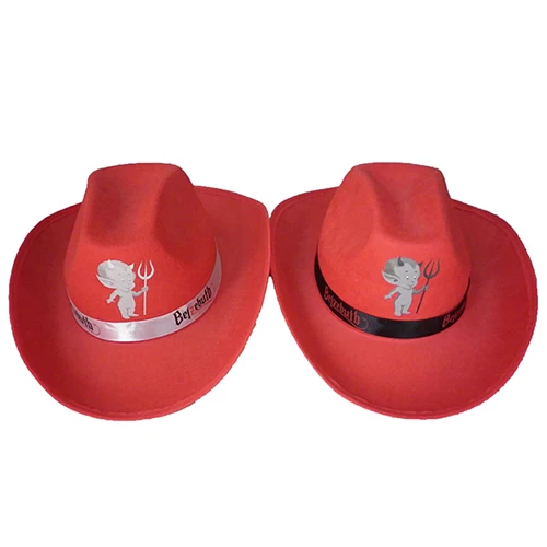 plain red cowboy hat