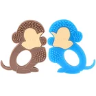Toys Custom Silicone Teether BPA Free LFGB Food Grade Teething Toys Baby Monkey Animal Teether