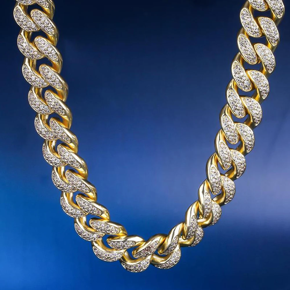 Krkc&co Wholesale Mens Hip Hop Necklace Gold Plated Miami Iced Out 5a Cz  Stone Cuban Link Chain - Buy Cuban Link Chain,Gold Plated Cuban Chain,Iced 