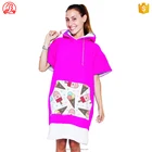 Cotton Towel Hooded 100 Organic Cotton Long Sleeve Changing Robe Poncho Surf Towel Adult Hooded Personalized Custom Dry Robe Beach Surf Poncho