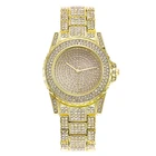 2021 Yiwu Ginkgo latest product metal full crystal paved Hip-hop unisex men women's watches