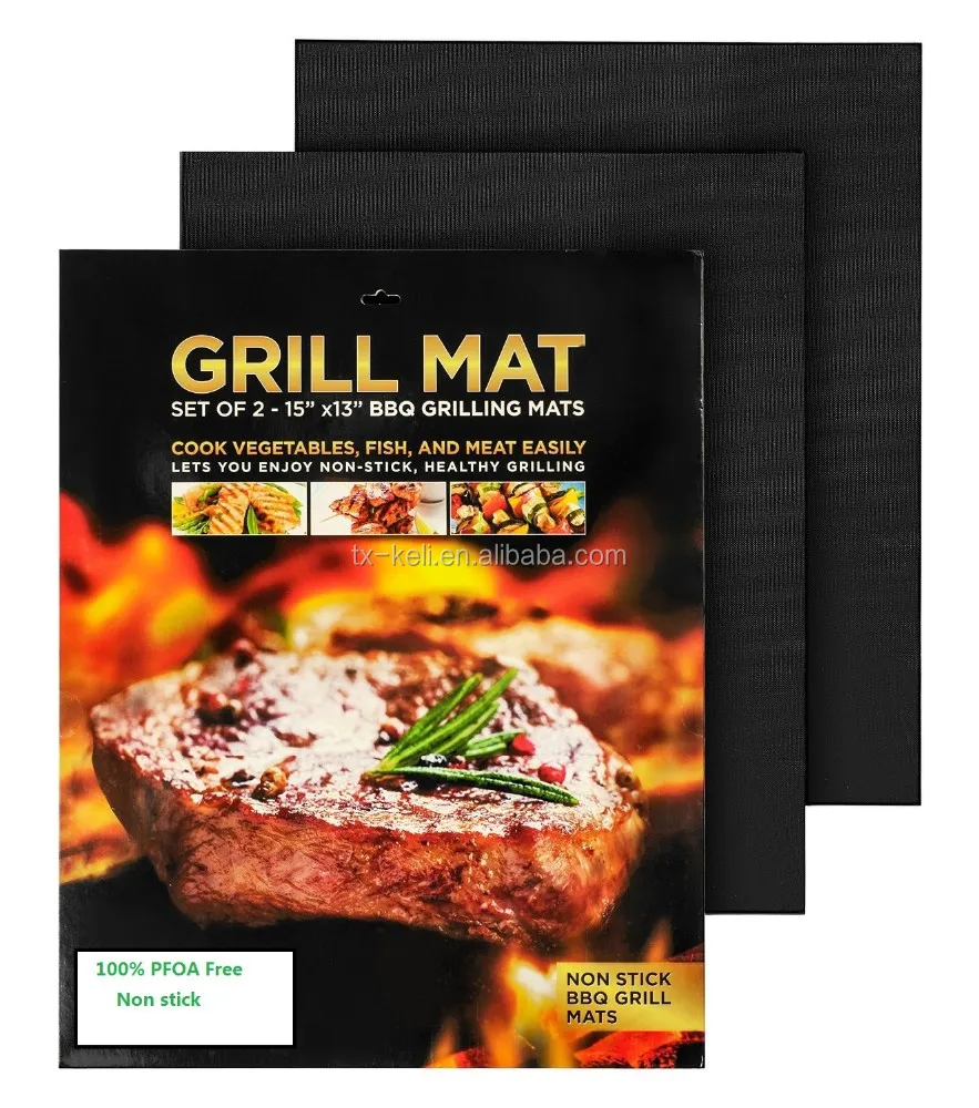 BBQ Grill Mat Teflon usable Sheet Resistant Non-Stick Barbecue Bake Meat US 